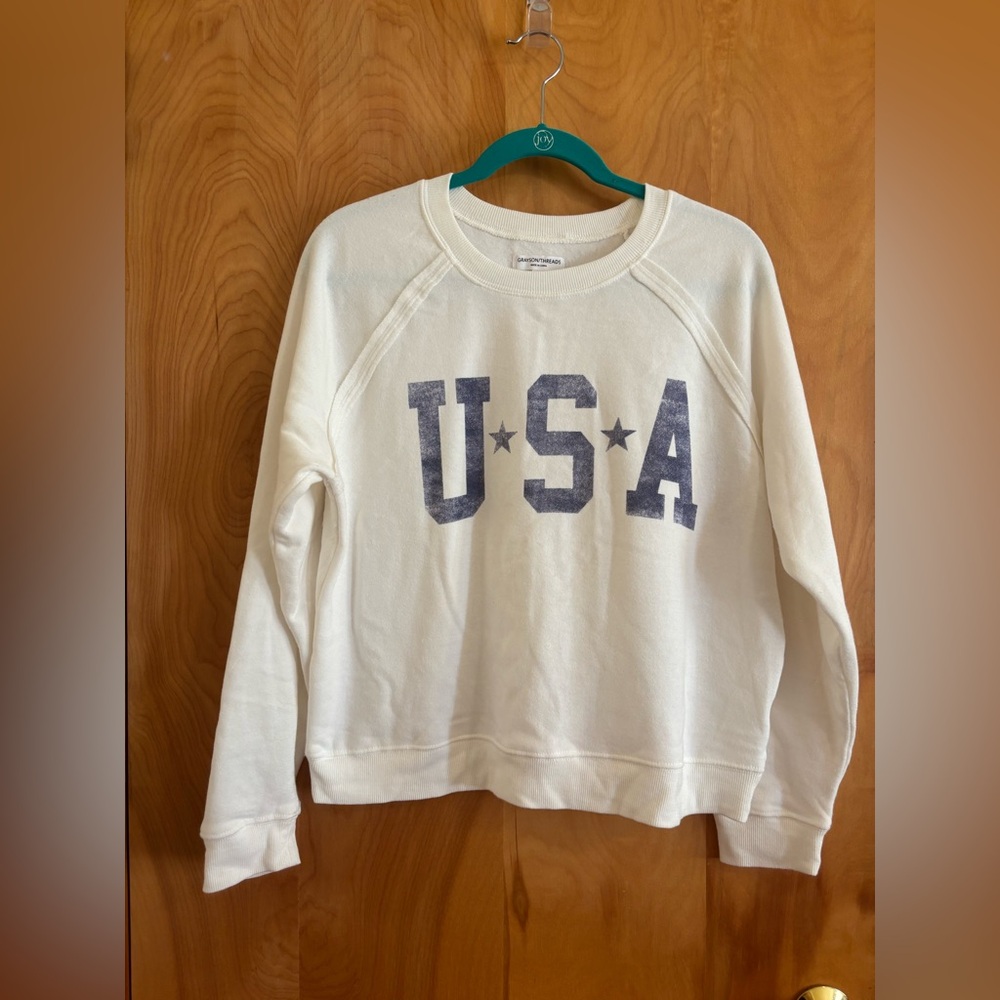 Grayson Threads White USA Graphic Sweater
